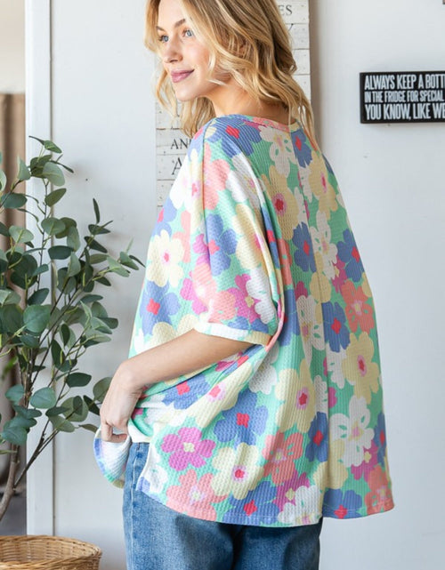 Load image into Gallery viewer, HOPELY Floral Waffle Oversized T-Shirt
