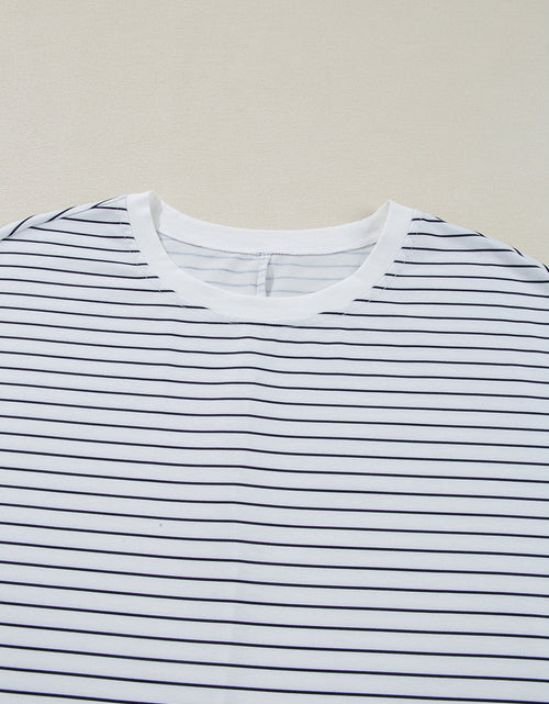 Load image into Gallery viewer, Stripe Round Neck Short Sleeve Mini Dress
