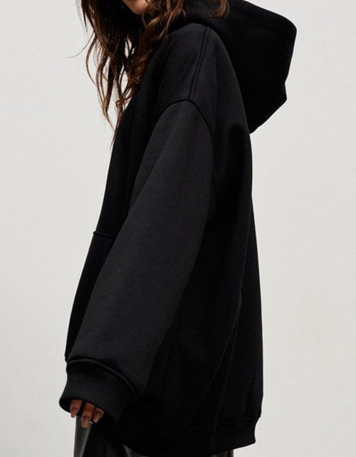 Load image into Gallery viewer, Pocketed Dropped Shoulder Long Sleeve Hoodie
