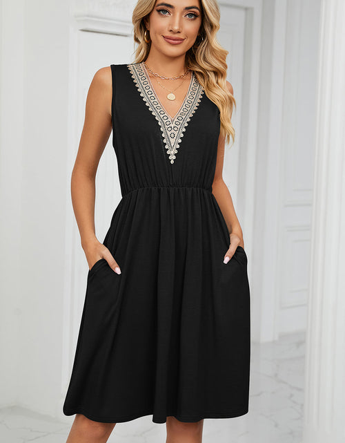 Load image into Gallery viewer, Pocketed V-Neck Wide Strap Dress
