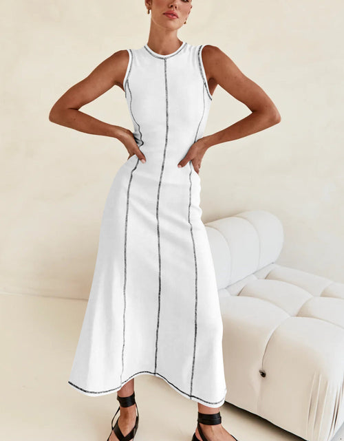 Load image into Gallery viewer, Contrast Stitching Maxi Tank Dress
