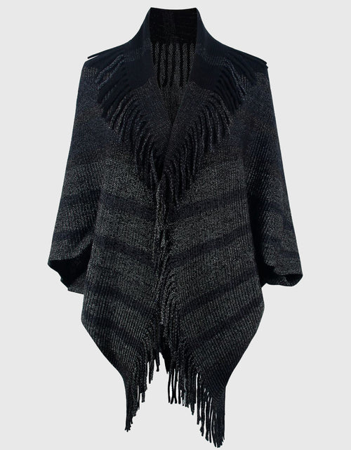 Load image into Gallery viewer, Fringe Detail Open Front Poncho
