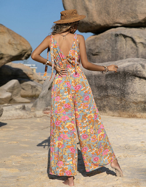 Load image into Gallery viewer, V-Neck Wide Leg Jumpsuit
