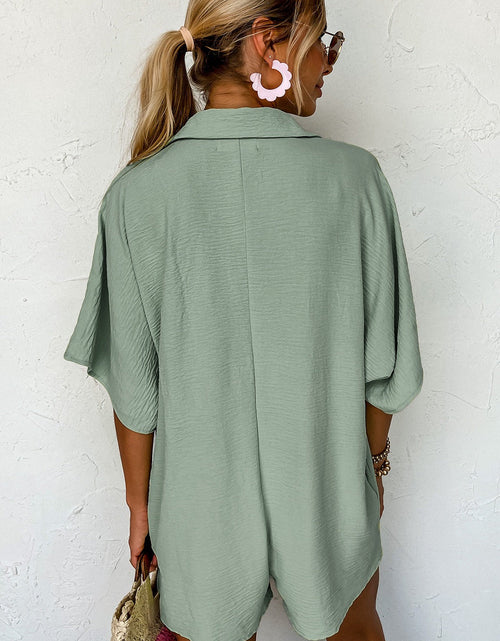 Load image into Gallery viewer, Half Button Collared Neck Romper
