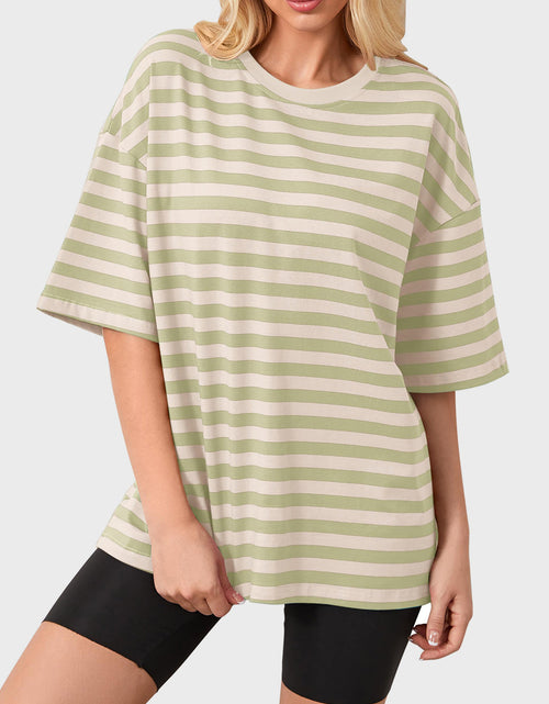 Load image into Gallery viewer, Striped Round Neck Half Sleeve T-Shirt
