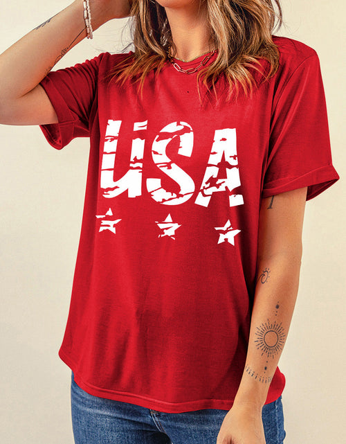 Load image into Gallery viewer, USA Round Neck Short Sleeve T-Shirt
