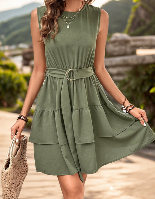 Load image into Gallery viewer, Perfee Layered Round Neck Sleeveless Mini Dress
