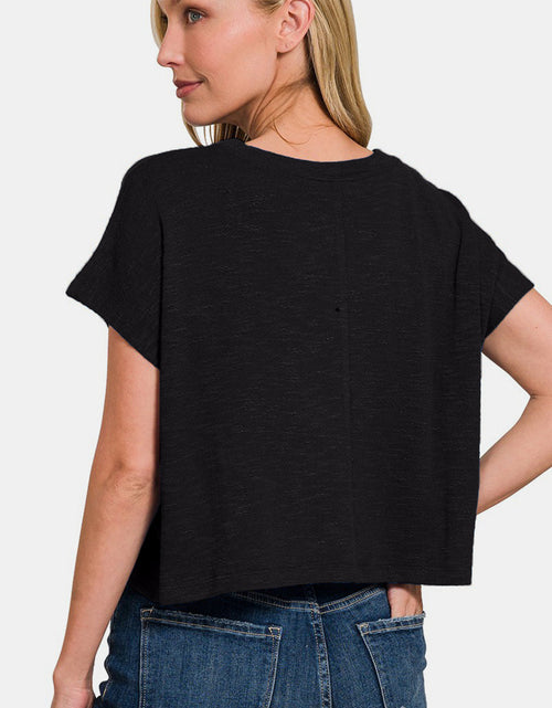 Load image into Gallery viewer, Zenana Round Neck Short Sleeve Crop T-Shirt
