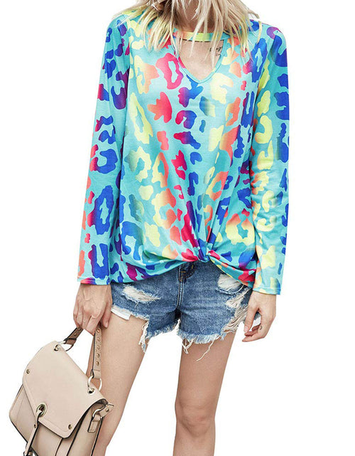 Load image into Gallery viewer, Cutout Round Neck Long Sleeve T-Shirt
