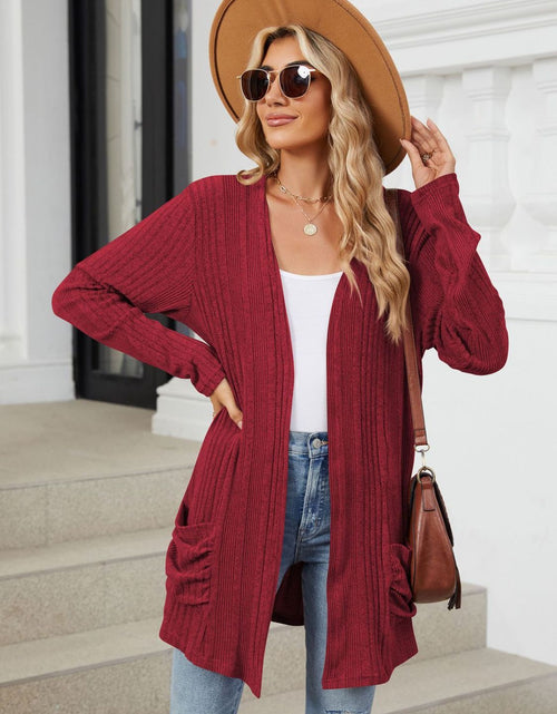 Load image into Gallery viewer, Pocketed Open Front Long Sleeve Cardigan
