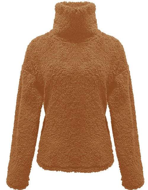 Load image into Gallery viewer, Fuzzy Turtleneck Long Sleeve Sweatshirt
