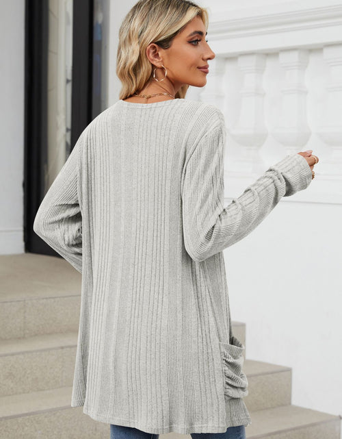 Load image into Gallery viewer, Pocketed Open Front Long Sleeve Cardigan
