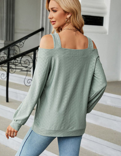 Load image into Gallery viewer, Cold Shoulder Square Neck Cutout Blouse
