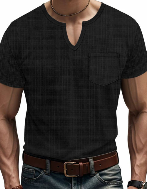 Load image into Gallery viewer, Men's Full Size Notched Short Sleeve T-Shirt Plus Size
