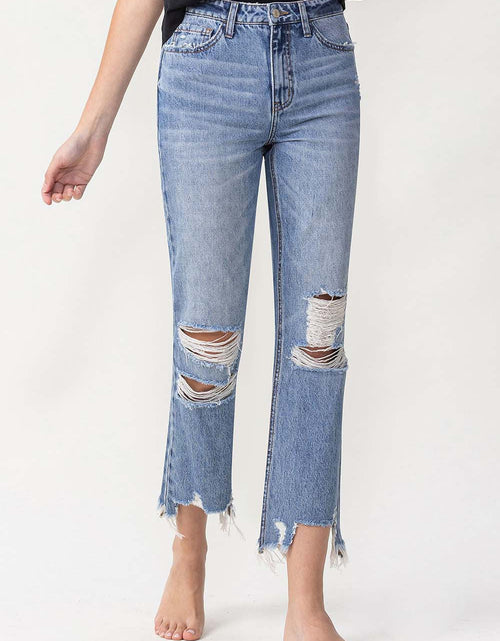 Load image into Gallery viewer, Lovervet High Rise Distressed Straight Jeans
