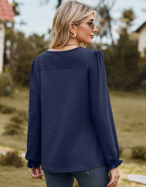 Load image into Gallery viewer, Round Neck Puff Sleeve Blouse
