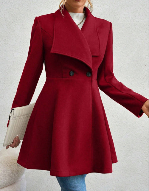 Load image into Gallery viewer, Collared Neck Button Up Long Sleeve Coat
