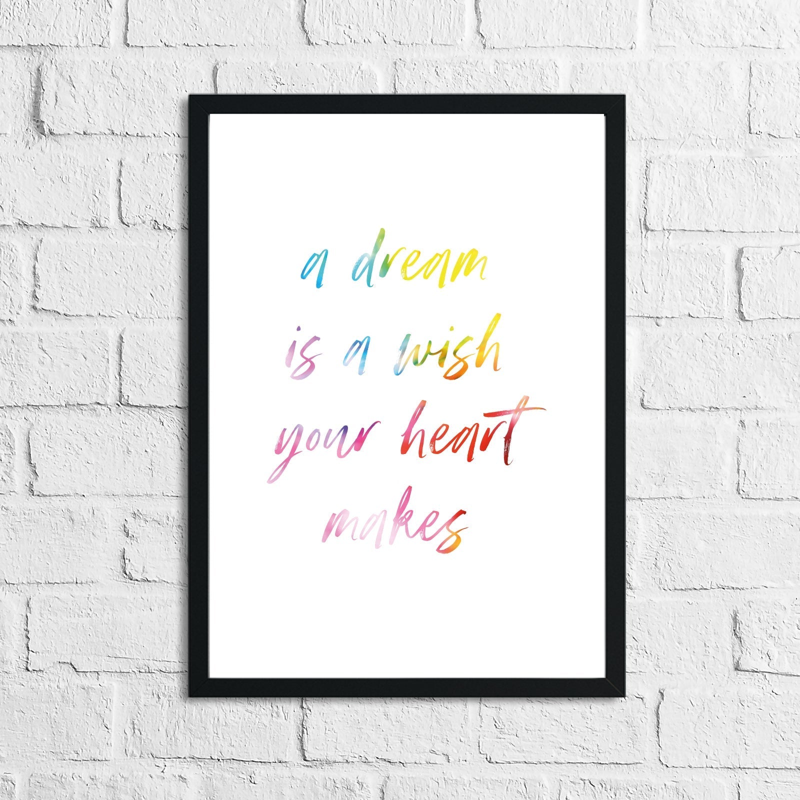 A Dream Is A Wish Colour Children's Room Wall Decor Print by WinsterCreations™ Official Store