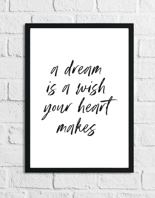 Load image into Gallery viewer, A Dream Is A Wish Black Children's Room Wall Decor Print by WinsterCreations™ Official Store
