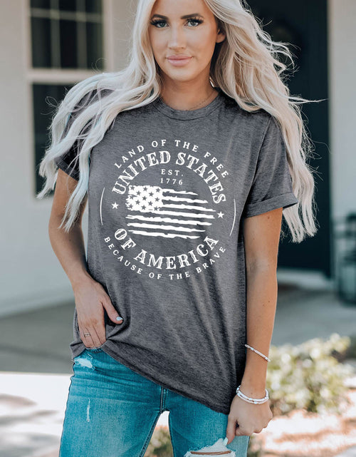 Load image into Gallery viewer, US Flag Graphic Short Sleeve Tee

