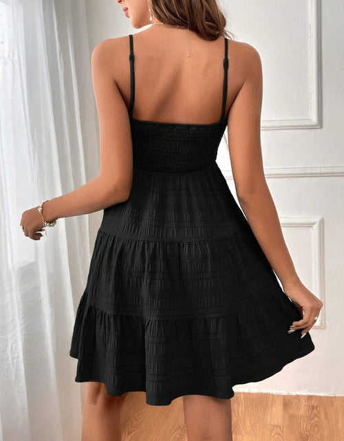 Load image into Gallery viewer, Tiered Smocked Square Neck Cami Dress
