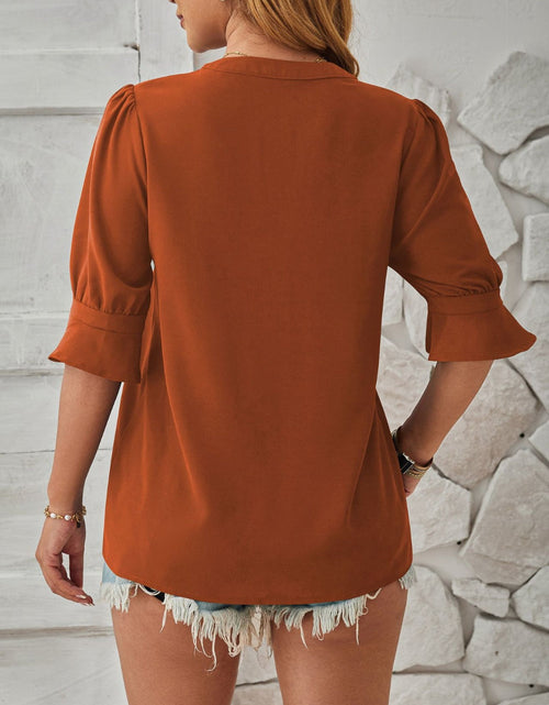 Load image into Gallery viewer, Notched Half Sleeve T-Shirt
