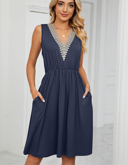 Load image into Gallery viewer, Pocketed V-Neck Wide Strap Dress
