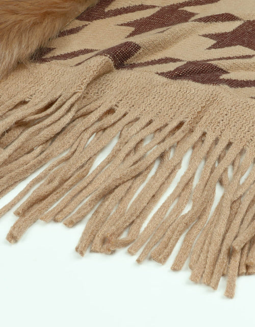Load image into Gallery viewer, Houndstooth Fringe Hem Poncho
