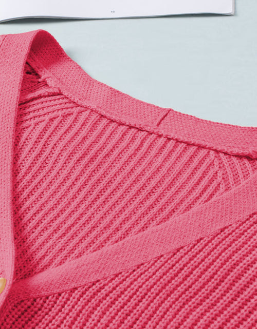 Load image into Gallery viewer, Openwork V-Neck Button Up Cardigan

