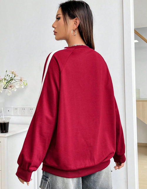 Load image into Gallery viewer, Letter Graphic Round Neck Long Sleeve Sweatshirt
