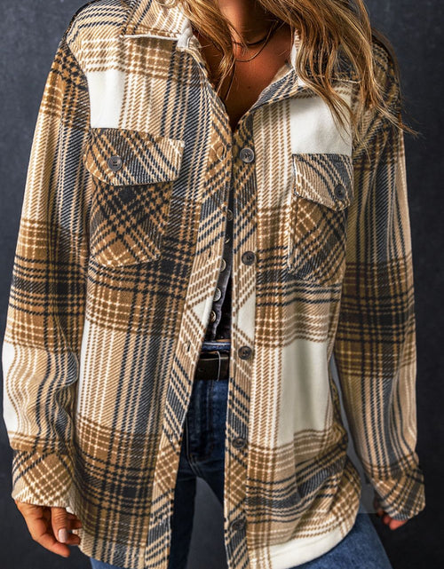 Load image into Gallery viewer, Plaid Button Up Long Sleeve Shacket
