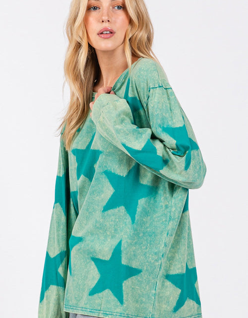 Load image into Gallery viewer, SAGE + FIG Mineral Wash Star Pattern T-Shirt
