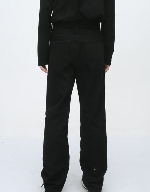 Load image into Gallery viewer, Men's Zip Decor Straight Leg Jeans
