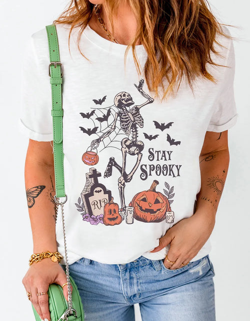 Load image into Gallery viewer, Graphic Round Neck Short Sleeve T-Shirt
