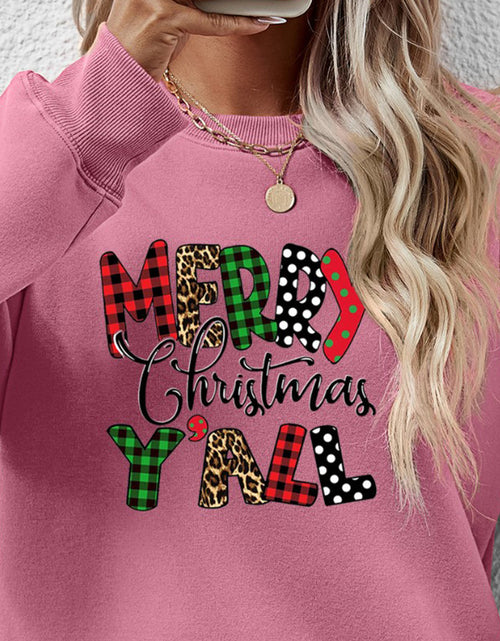 Load image into Gallery viewer, Letter Graphic Round Neck Long Sleeve Sweatshirt
