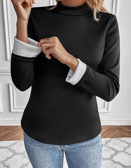 Load image into Gallery viewer, Mock Neck Long Sleeve T-Shirt
