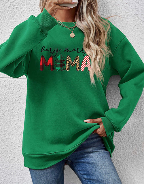 Load image into Gallery viewer, Letter Graphic Round Neck Long Sleeve Sweatshirt
