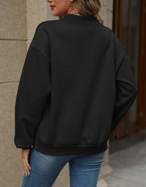 Load image into Gallery viewer, V-Neck Long Sleeve Dropped Shoulder Sweatshirt
