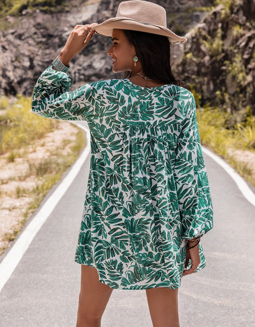 Load image into Gallery viewer, Long Sleeve V-Neck Mini Dress
