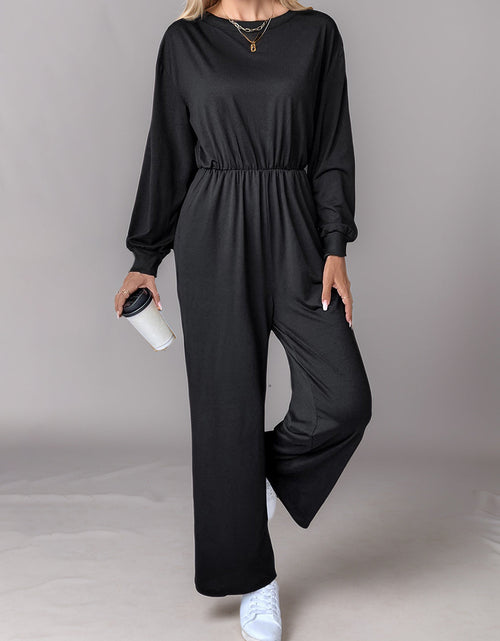 Load image into Gallery viewer, Tied Round Neck Wide Leg Jumpsuit
