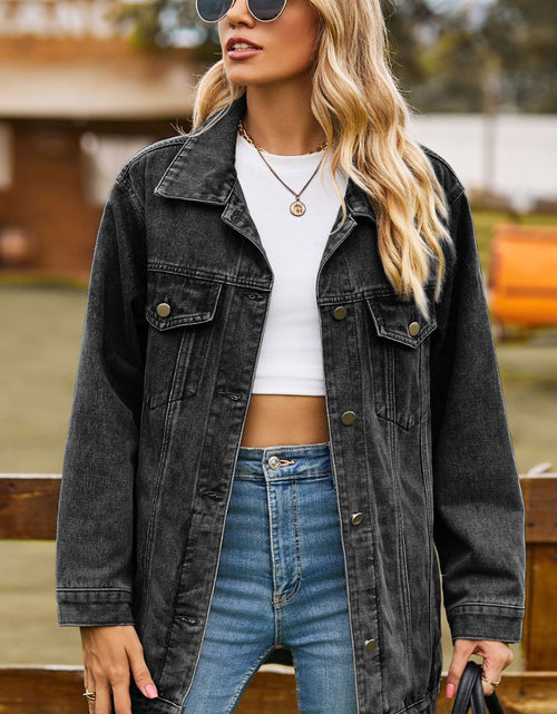 Load image into Gallery viewer, Buttoned Collared Neck Denim Jacket with Pockets
