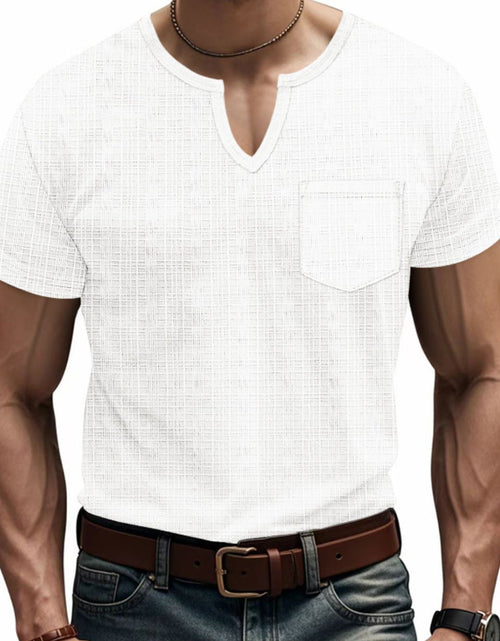 Load image into Gallery viewer, Men's Full Size Notched Short Sleeve T-Shirt Plus Size
