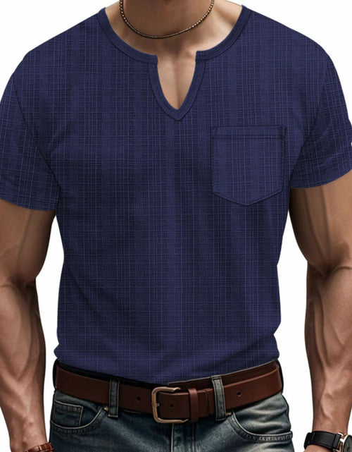 Load image into Gallery viewer, Men's Full Size Notched Short Sleeve T-Shirt Plus Size
