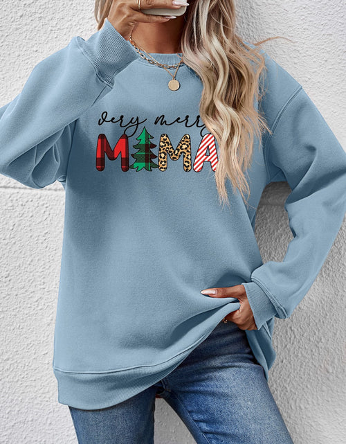 Load image into Gallery viewer, Letter Graphic Round Neck Long Sleeve Sweatshirt
