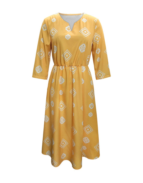 Load image into Gallery viewer, Geometric Notched Neck Dress
