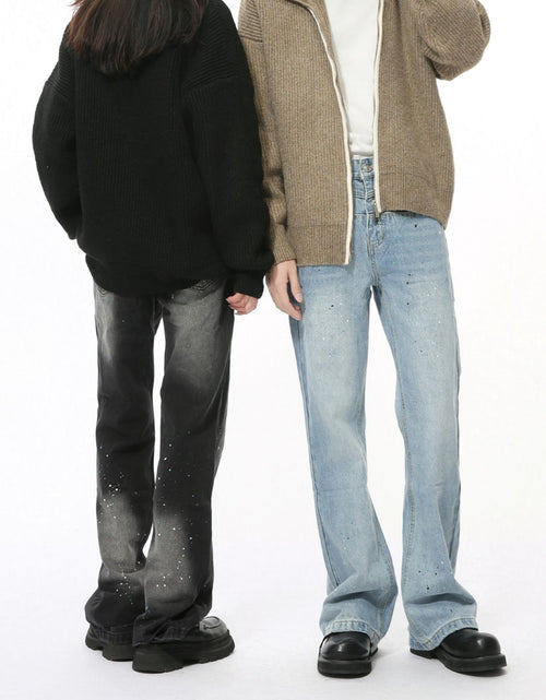 Load image into Gallery viewer, Splash Ink Washed Jeans with Pockets
