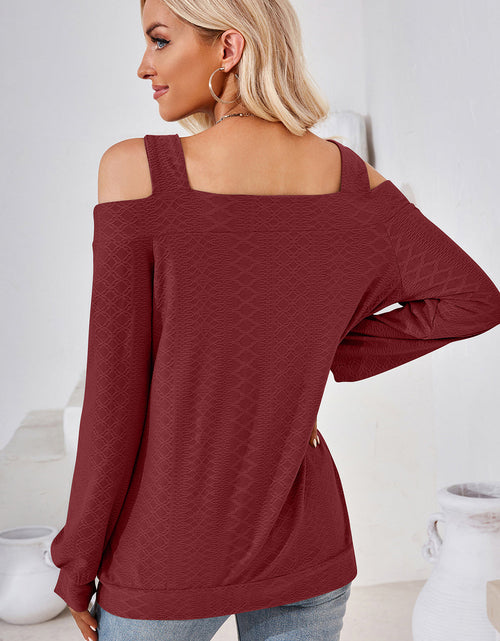 Load image into Gallery viewer, Cutout Square Neck Cold Shoulder T-Shirt

