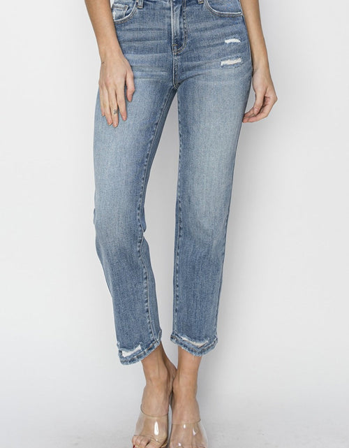 Load image into Gallery viewer, RISEN Full Size High Waist Distressed Cropped Jeans

