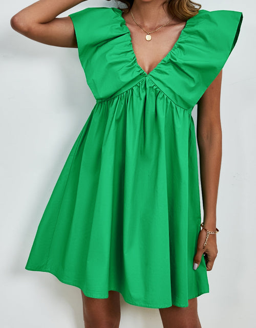 Load image into Gallery viewer, V-Neck Cap Sleeve Mini Dress
