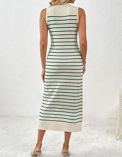 Load image into Gallery viewer, Round Neck Sleeve Midi Knit Dress

